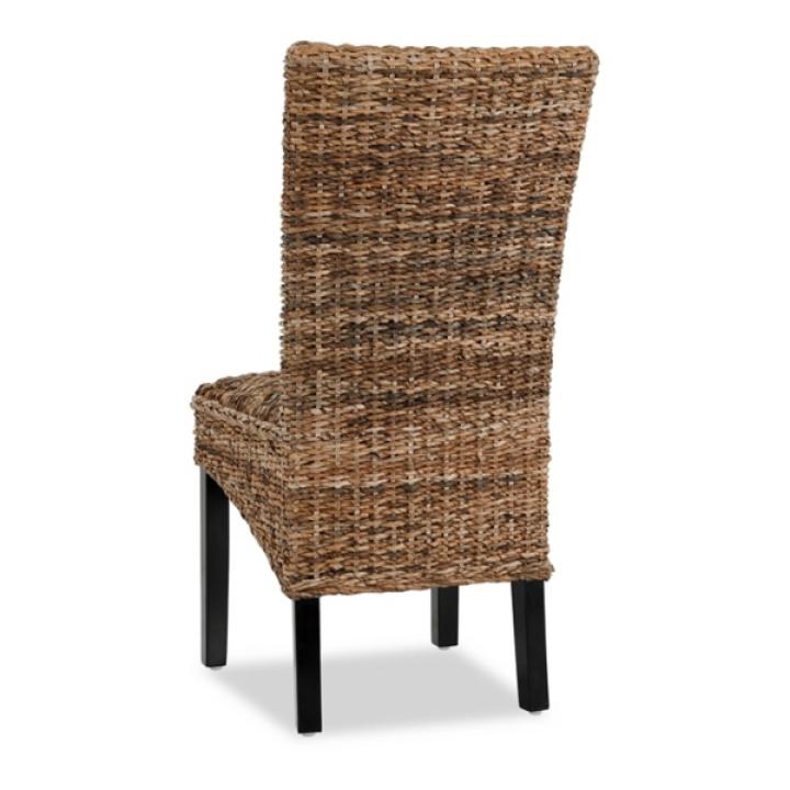 Handwoven Rattan and Wood Dining Chairs, Set of 2