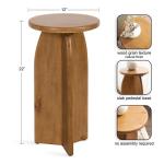 Natural Wood Round Sierra Accent Table