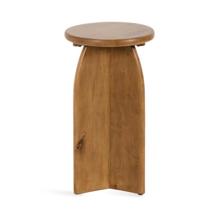 Natural Wood Round Sierra Accent Table
