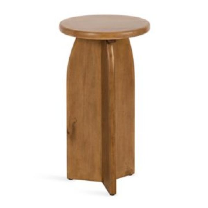 Natural Wood Round Sierra Accent Table