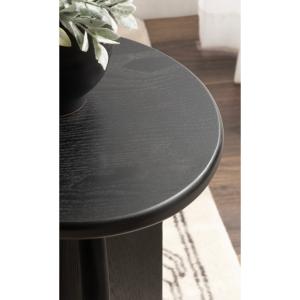 Black Wood Round Sierra Accent Table