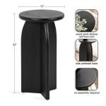 Black Wood Round Sierra Accent Table