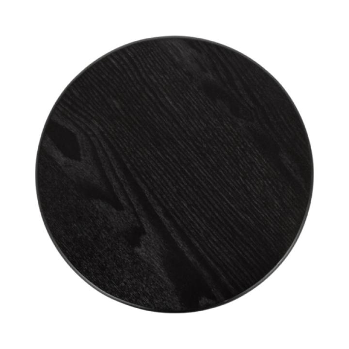 Black Wood Round Sierra Accent Table