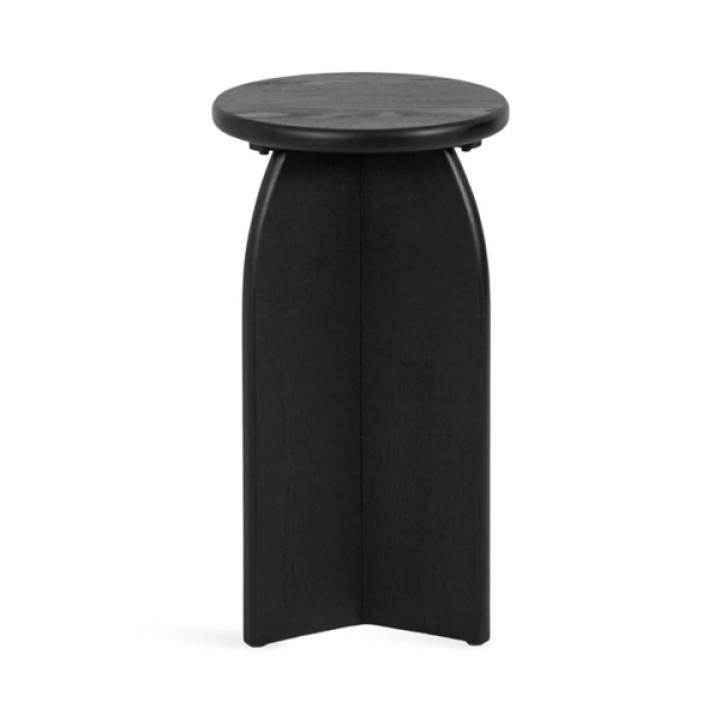 Black Wood Round Sierra Accent Table