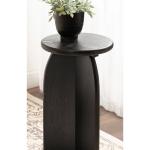 Black Wood Round Sierra Accent Table