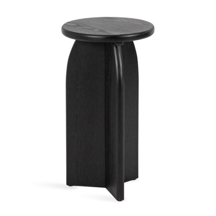 Black Wood Round Sierra Accent Table
