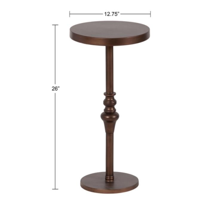 Brushed Bronze Metal Stratton Accent Table