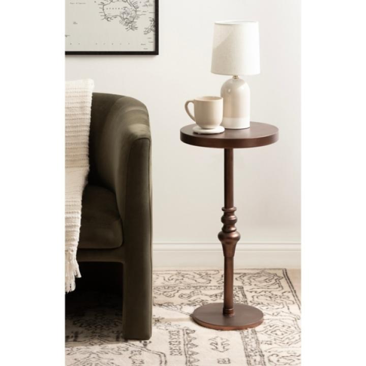 Brushed Bronze Metal Stratton Accent Table