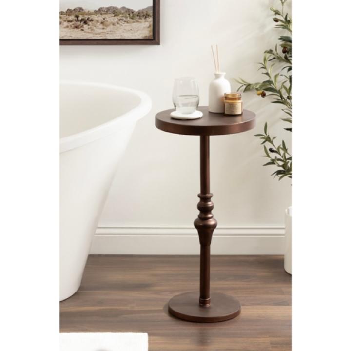 Brushed Bronze Metal Stratton Accent Table