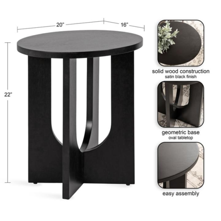 Black Wood Sureda Oval Accent Table