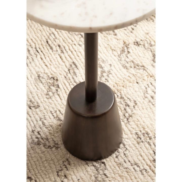 Marble & Brown Wood Tara Accent Table