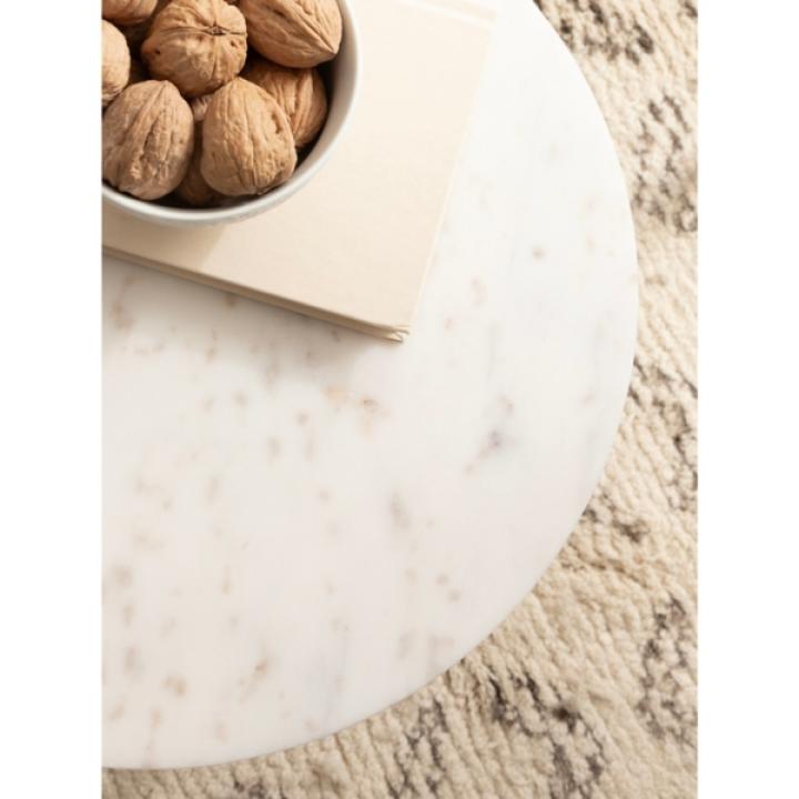 Marble & Brown Wood Tara Accent Table