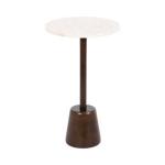 Marble & Brown Wood Tara Accent Table