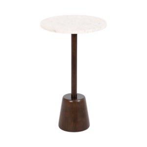 Marble & Brown Wood Tara Accent Table