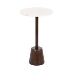 Marble & Brown Wood Tara Accent Table