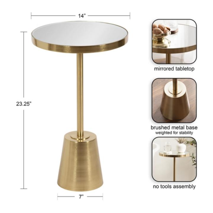 Gold Mirrored Tara Accent Table