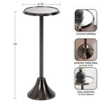 Pewter Metal Mirrored Sanzo Accent Table