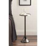 Pewter Metal Mirrored Sanzo Accent Table