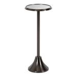 Pewter Metal Mirrored Sanzo Accent Table