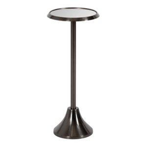 Pewter Metal Mirrored Sanzo Accent Table