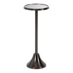 Pewter Metal Mirrored Sanzo Accent Table