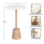Marble & Natural Wood Tara Accent Table