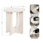 White Wood Sureda Oval Accent Table