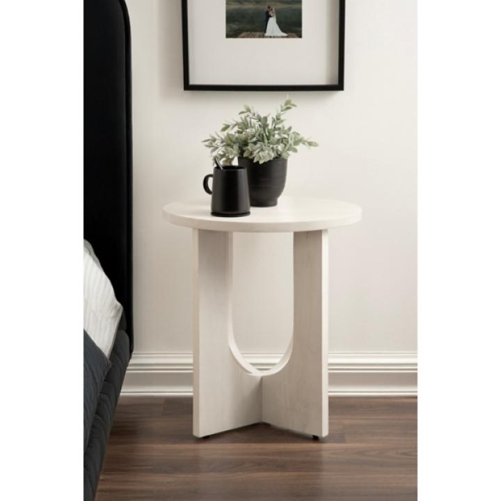 White Wood Sureda Oval Accent Table