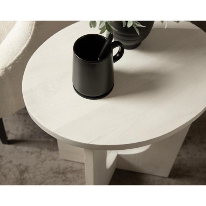 White Wood Sureda Oval Accent Table