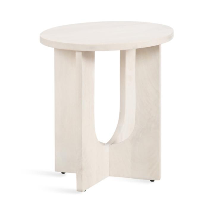 White Wood Sureda Oval Accent Table