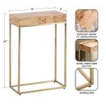 Burlwood & Gold Metal Karlsen Accent Table