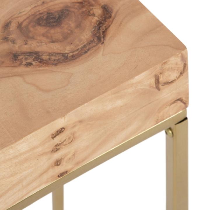 Burlwood & Gold Metal Karlsen Accent Table