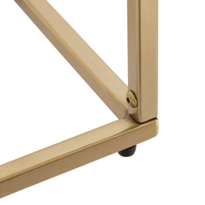 Burlwood & Gold Metal Karlsen Accent Table