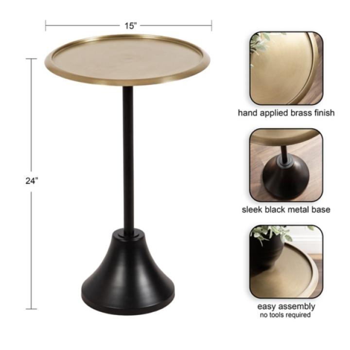 Gold & Black Metal Sanzo Accent Table