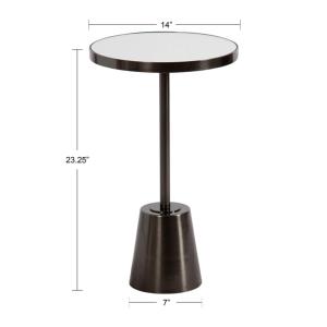 Pewter Mirrored Tara Accent Table