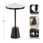 Pewter Mirrored Tara Accent Table