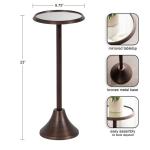 Bronze Metal Mirrored Sanzo Accent Table
