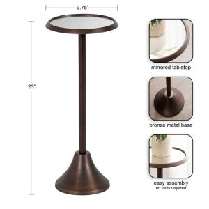 Bronze Metal Mirrored Sanzo Accent Table