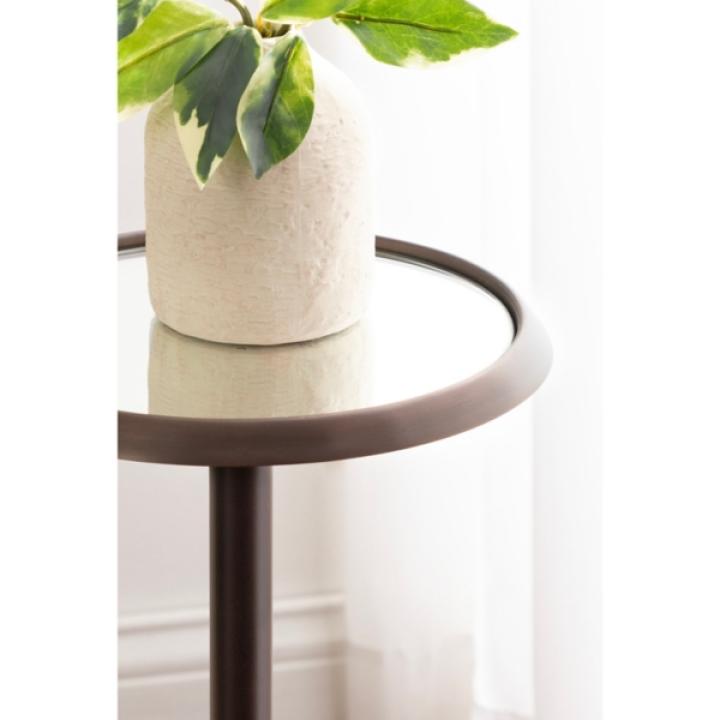 Bronze Metal Mirrored Sanzo Accent Table