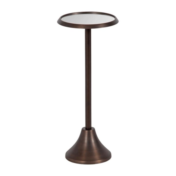 Bronze Metal Mirrored Sanzo Accent Table