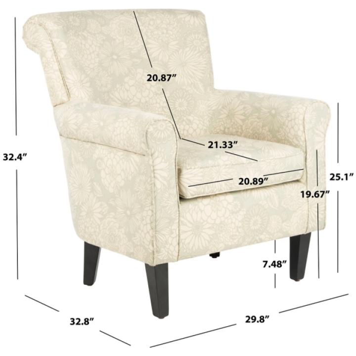 SAFAVIEH Gray Floral Traditional Accent Chair