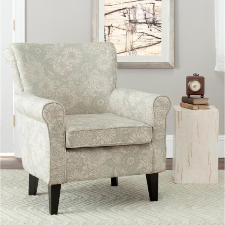 SAFAVIEH Gray Floral Traditional Accent Chair