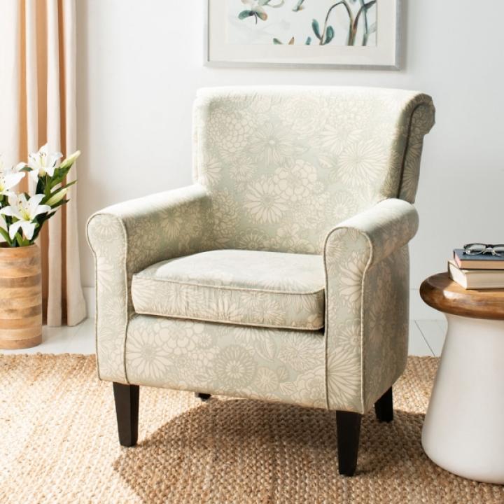 SAFAVIEH Gray Floral Traditional Accent Chair