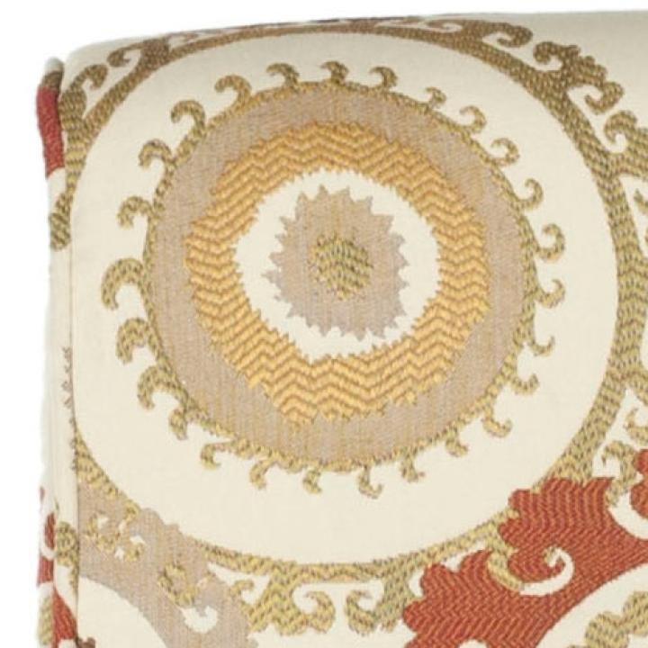 Orange Sunburst Upholstered Accent Chair