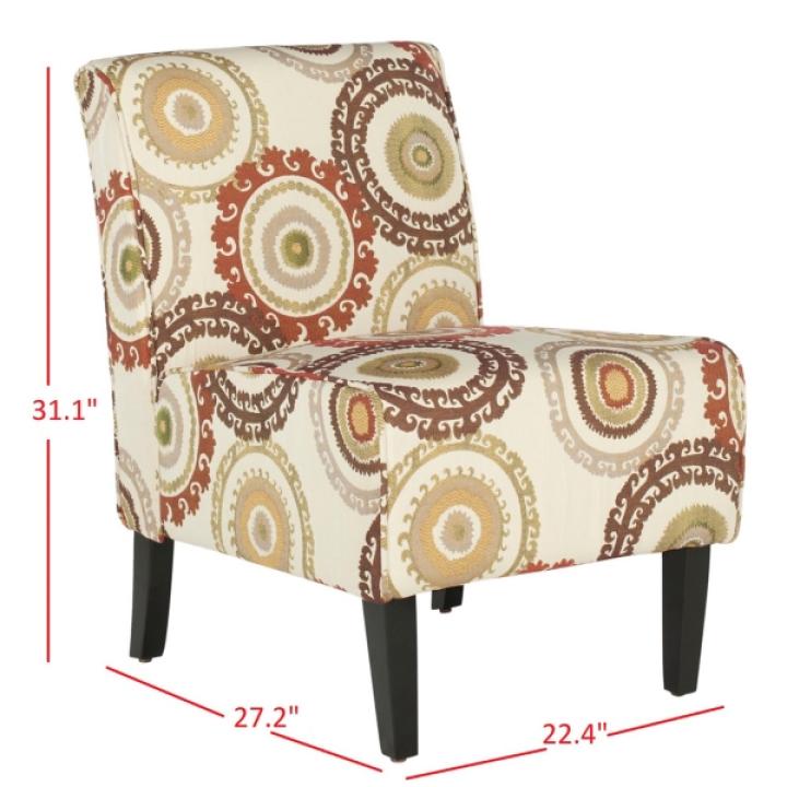 Orange Sunburst Upholstered Accent Chair