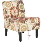 Orange Sunburst Upholstered Accent Chair