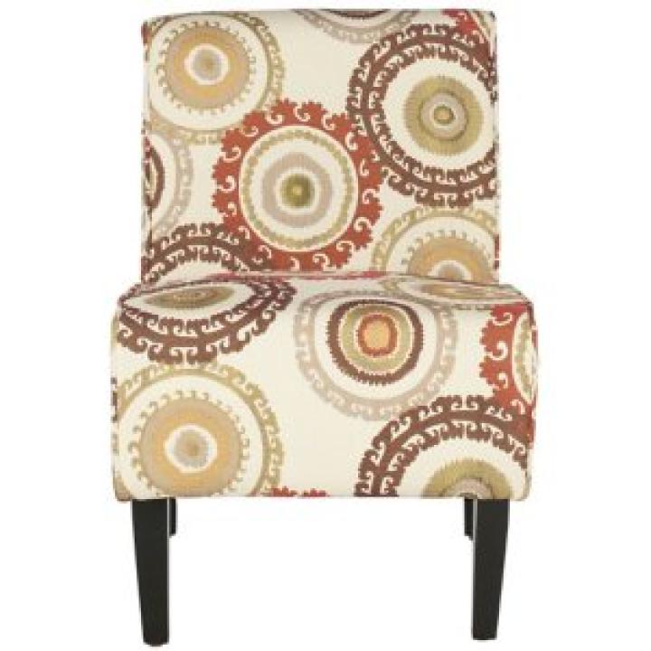 Orange Sunburst Upholstered Accent Chair