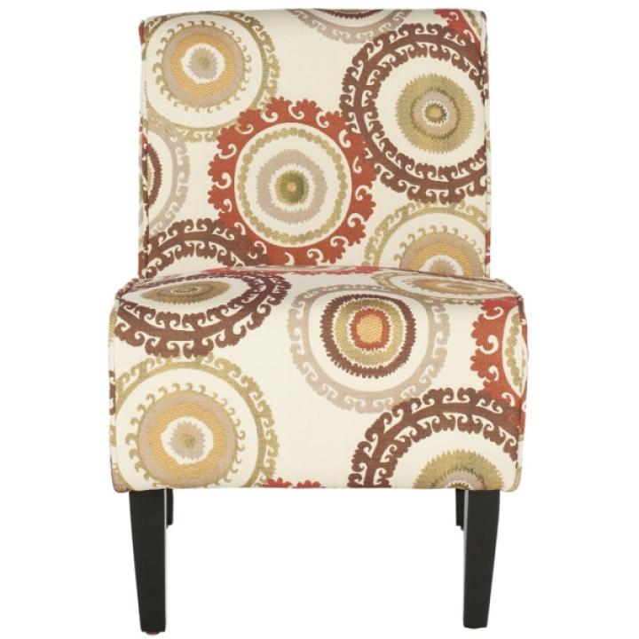 Orange Sunburst Upholstered Accent Chair
