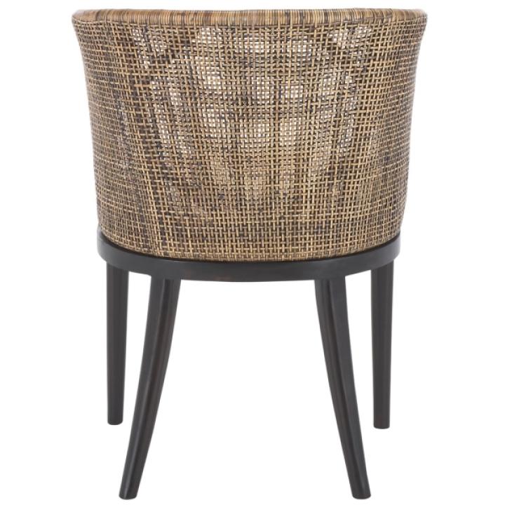Vana Woven Rattan and Wood Accent Chair
