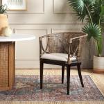 Vana Woven Rattan and Wood Accent Chair